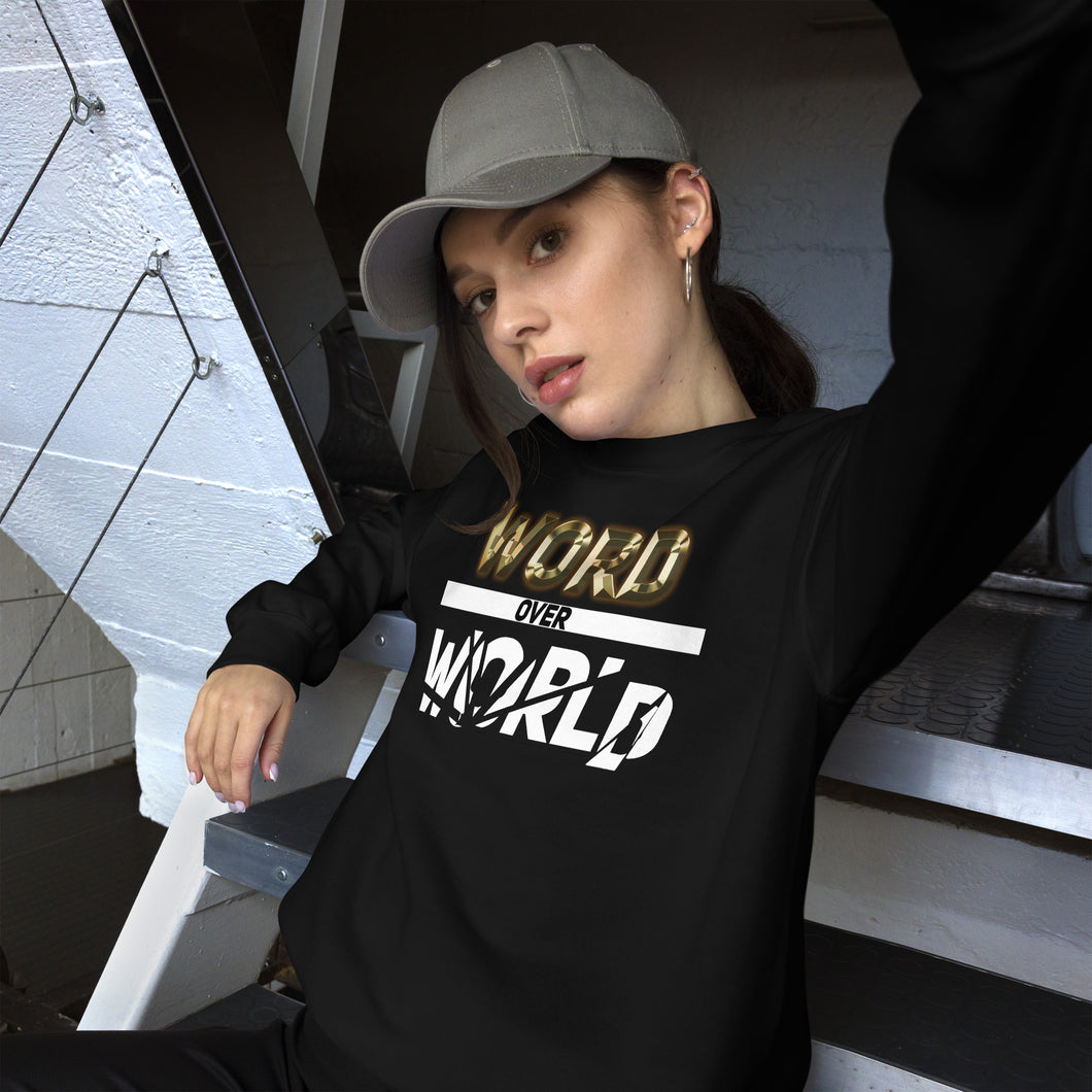 Word Over World Unisex Long Sleeve (White Text)